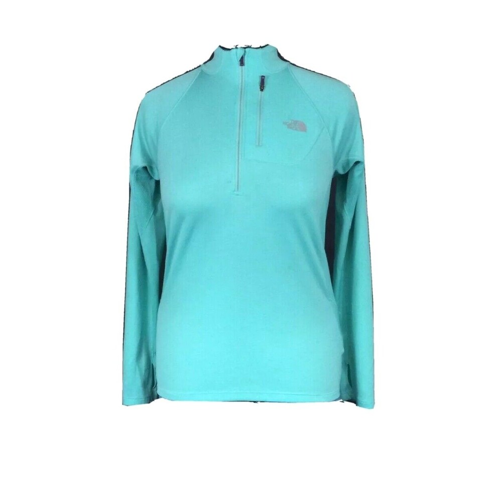 North Face -Women's Sz Large-Track Athletic Jacket-Teal Blue - Half-Zip Pullover